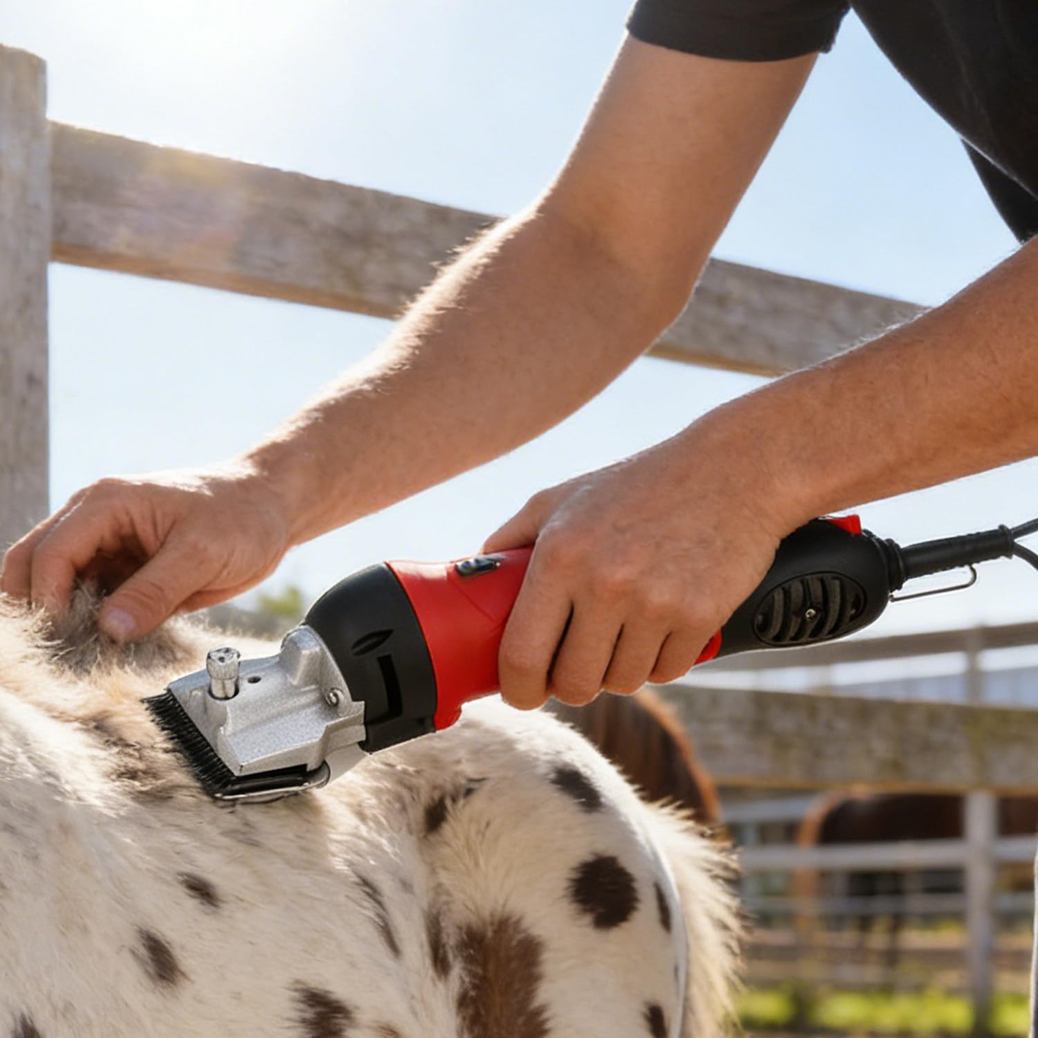 CelyToe 690W Heavy Duty Horse Clippers,6 Speed Adjustable Electric Livestock Grooming Clippers with Detachable Blades for Thick Coats Horses Cattle Large Dogs Farm Animals Grooming 110V