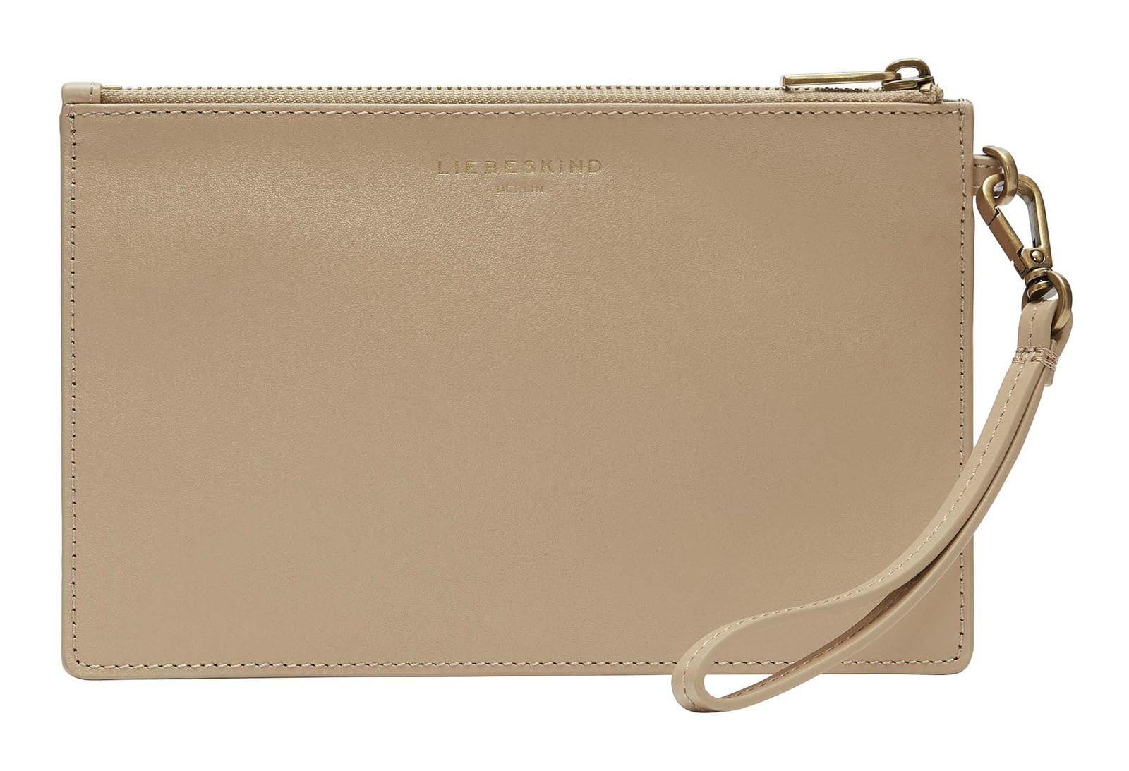 LIEBESKIND Berlin Leather Toiletry Bag Soft Nappa Cosmetic Bag Beige