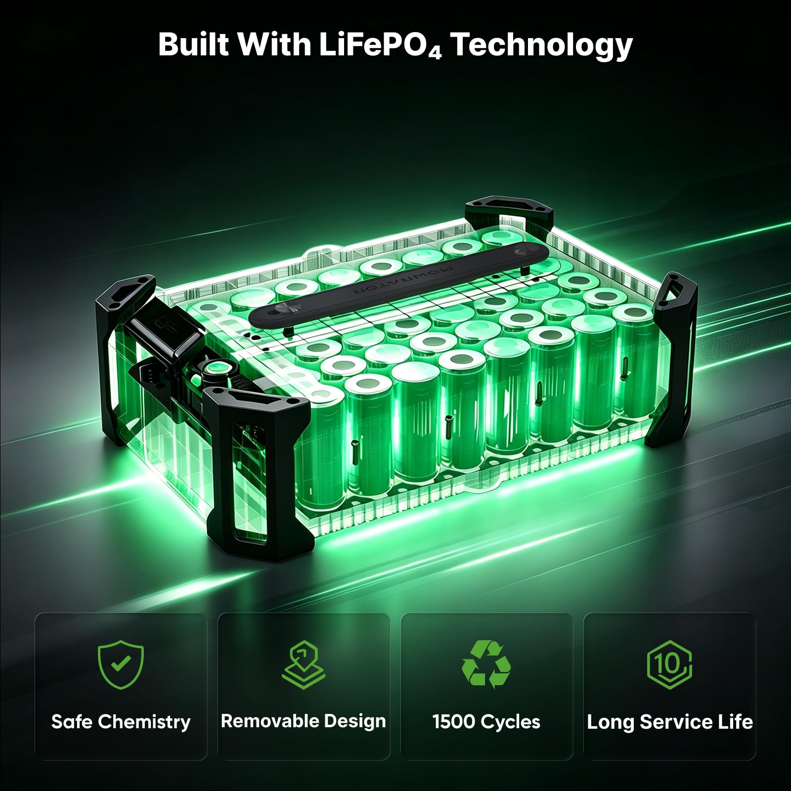 Mowrator Batería LiFePO4 de 18 Ah 56 V S1 para cortacésped