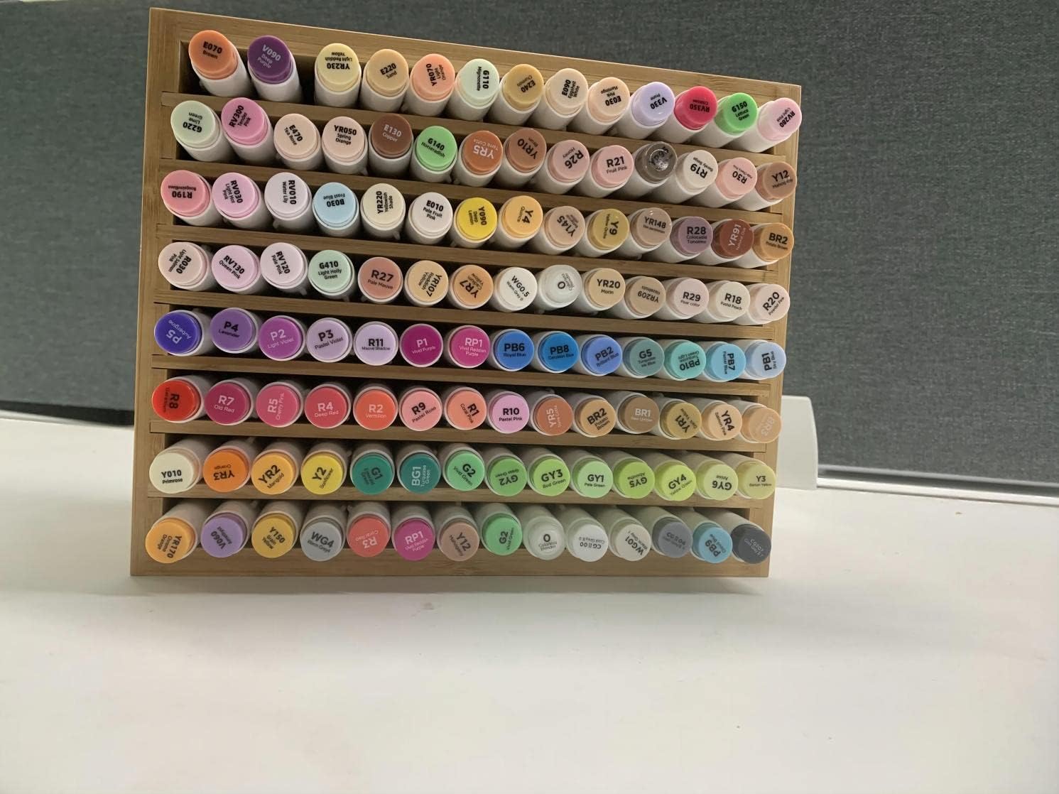 Ohuhu Bamboo Marker Organizer, Wooden Desktop Storage Hold