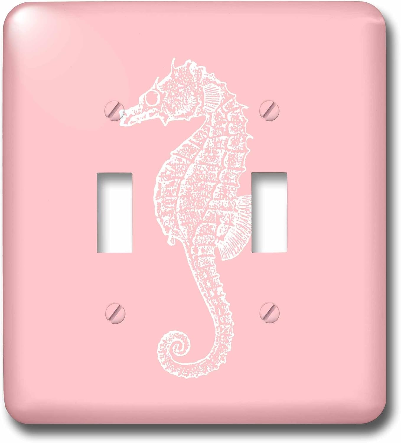 3dRose lsp_164961_2 Coral Pink Seahorse Print. Sea Horse. Ocean Marine Beach Aquarium - Double Toggle Switch