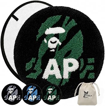 APE Rug for Cool Gaming Room Decor - Fluffy 24x24 Wall Decor for Streetwear & Hypebeast Room Decor - Non Slip & Non Shedding Bedroom Rug - Machine Washable, Absorbent Mat G
