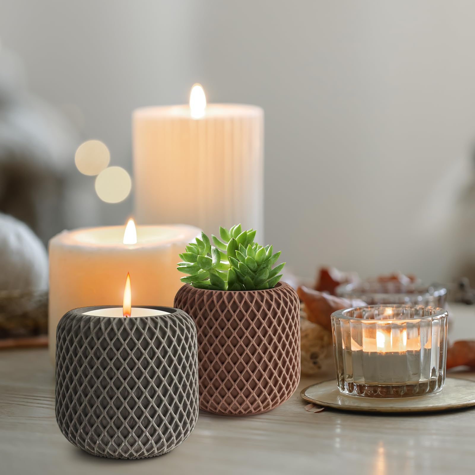 Moules en résine et ciment - Vase rond en silicone - Moule de conteneur - Bouteille de stockage en silicone pour béton