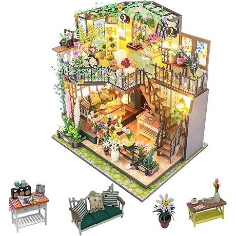 1:24 Scale Model Greenhouse Kit with Furniture