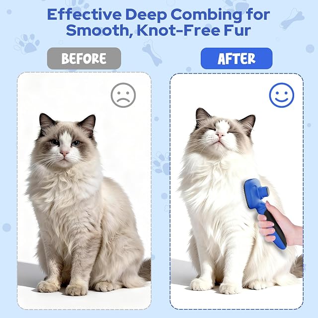 Foto 8 de 8 de Zivacate Cepillo para Perros y Gatos, Limpieza con un Clic