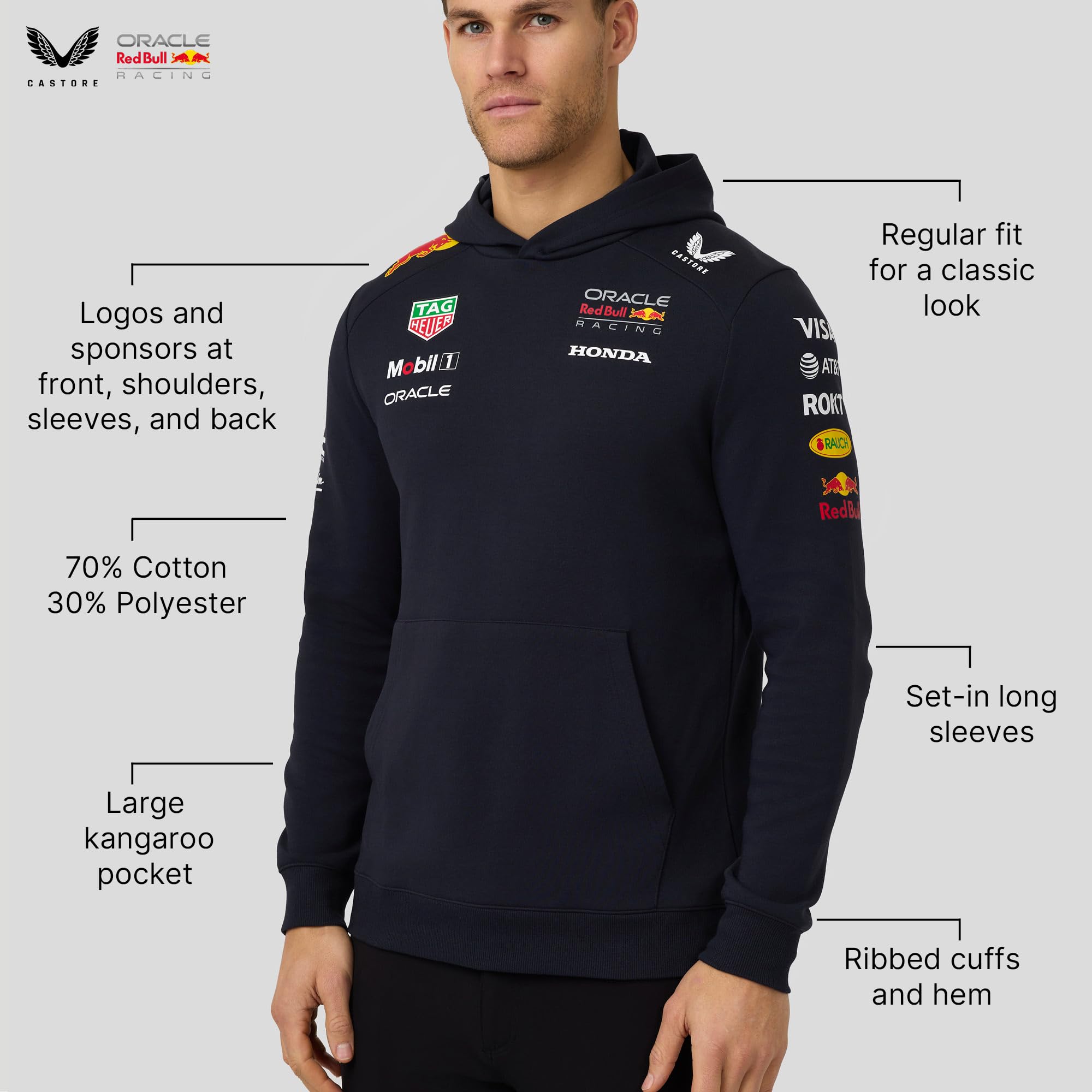 Castore Unisex Red Bull Racing F1 Team Official Hoody Kapuzenpullover (1er Pack)
