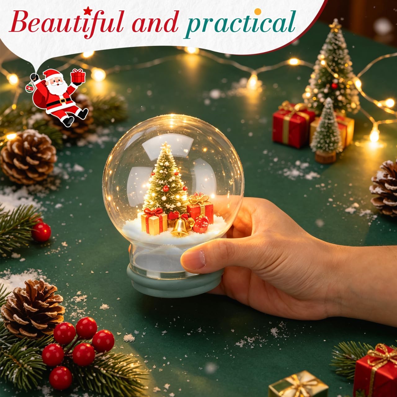 DIY Glass Snow Globe Kit for Home Decor Sturdy Empty Globe for Adults and Repair image 5