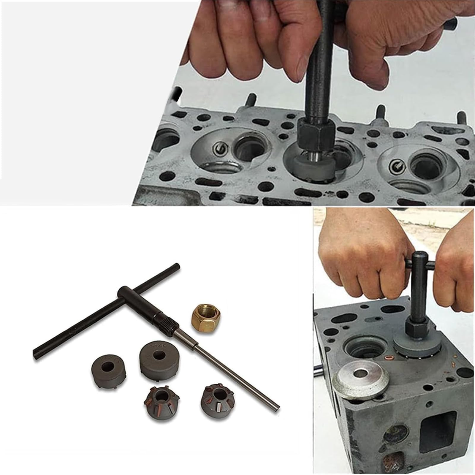 Ventilsitz-Schleifer-Set mit 22-38mm Fräser und Schleifscheiben für Motor | Motorrad- und Autoreparatur, einschließlich Griffe, Schneidwerkzeuge und Schleifscheiben für die Wartung von Motorzylinderk