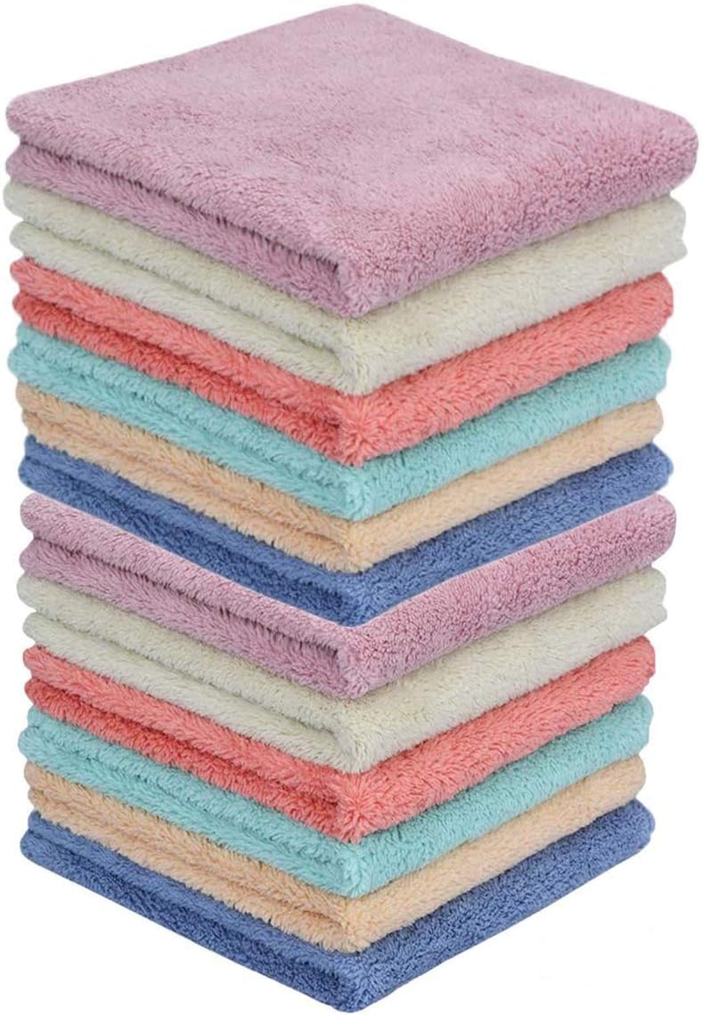 Microfiber rag Bulk Multi-Functional for House Furniture Reusable Rags Kitchen Wipes Dish Cloths Absorbent and Fast Drying 6 Colors