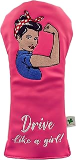 Driver Headcover | Leather Golf Club Covers | Drive Like a Girl Novelty Golf Head Covers Essential Golfer Accessories Men Women | Universal Fit for Golfing CLU