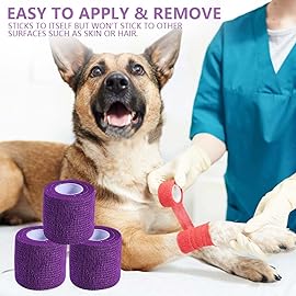 KISEER 15 Pack 2 Inch x 5 Yards Purple Self Adhesive Bandage Breathable Cohesive Bandage Wrap Rolls Elastic Self-Adherent Tape for Stretch Athletic, Sports, Wrist, Ankle