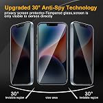 3 Pack Privacy Screen Protector for iPhone 14/13/13 Pro/iPhone 16e/iPhone 17e, Mounting Frame, Anti Spy Tempered Glass 9H Hardness, Black Protector Anti Spy, Bubble Free, Anti-Scratch