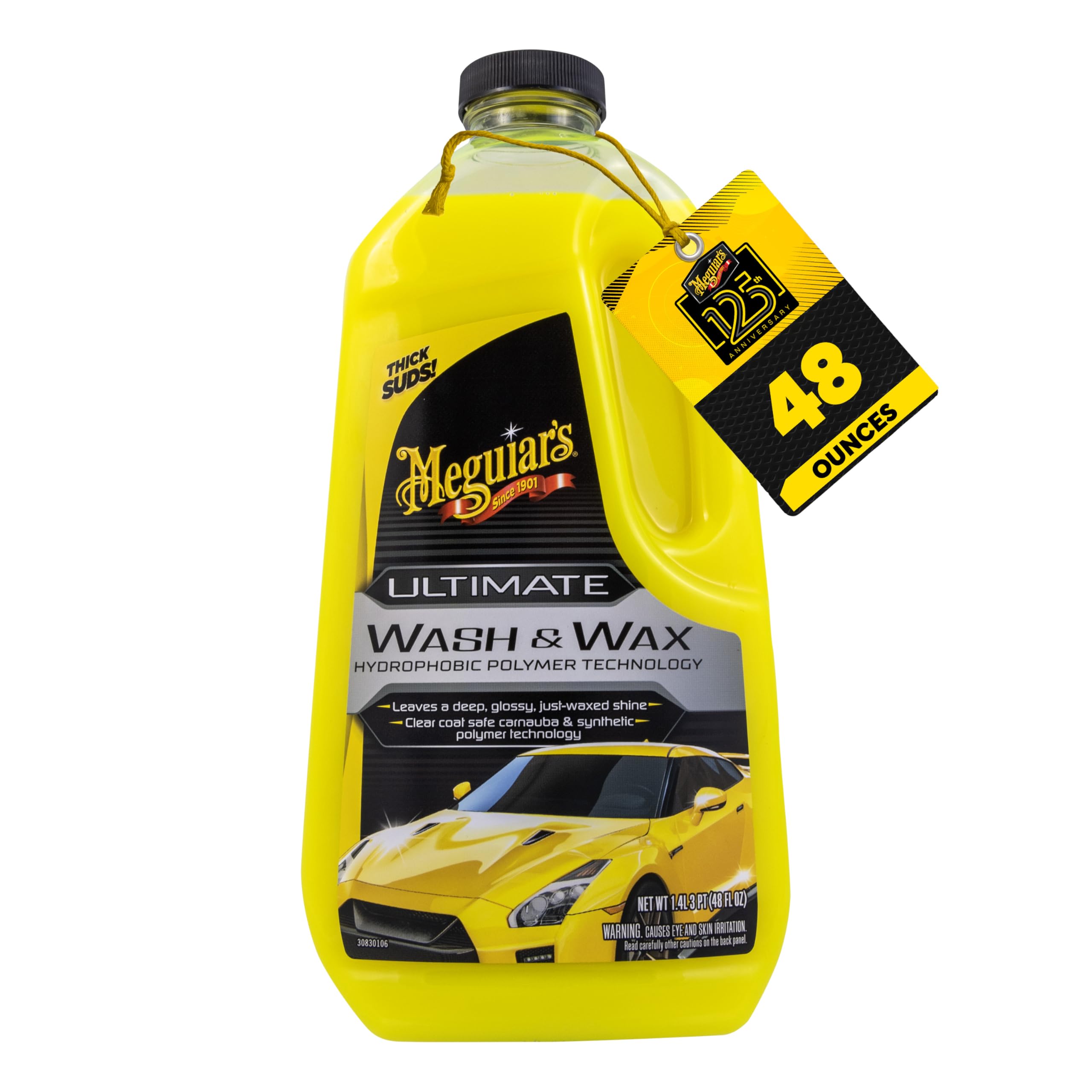 Meguiar's Ultimate Car Wash & Wax 1.4L, Shampoo that Leaves a Deep, Glossy, Just-Waxed Shine - G17748EU