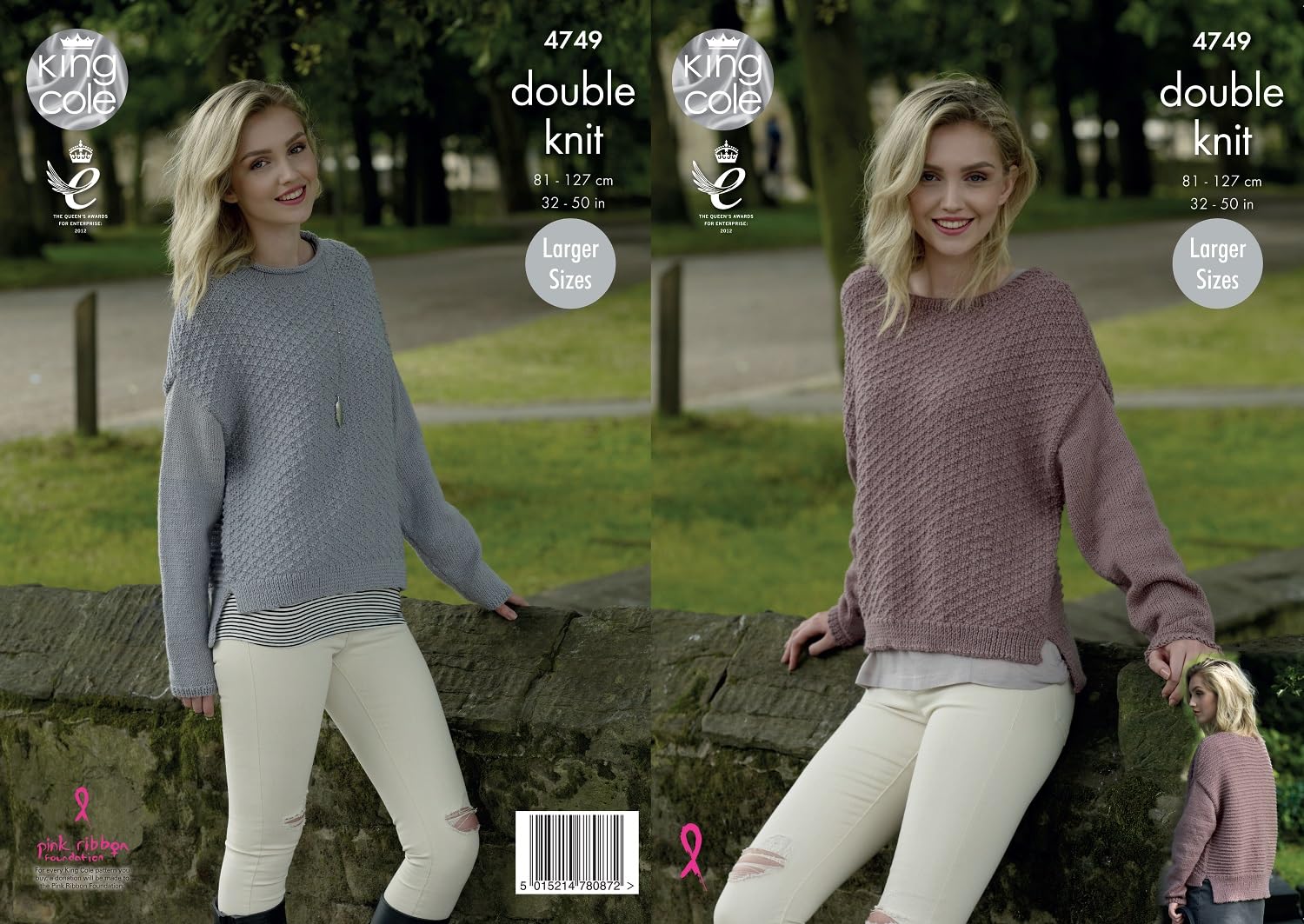 King Cole 4749 Knitting Pattern Womens Sweaters in King Cole Merino Blend DK