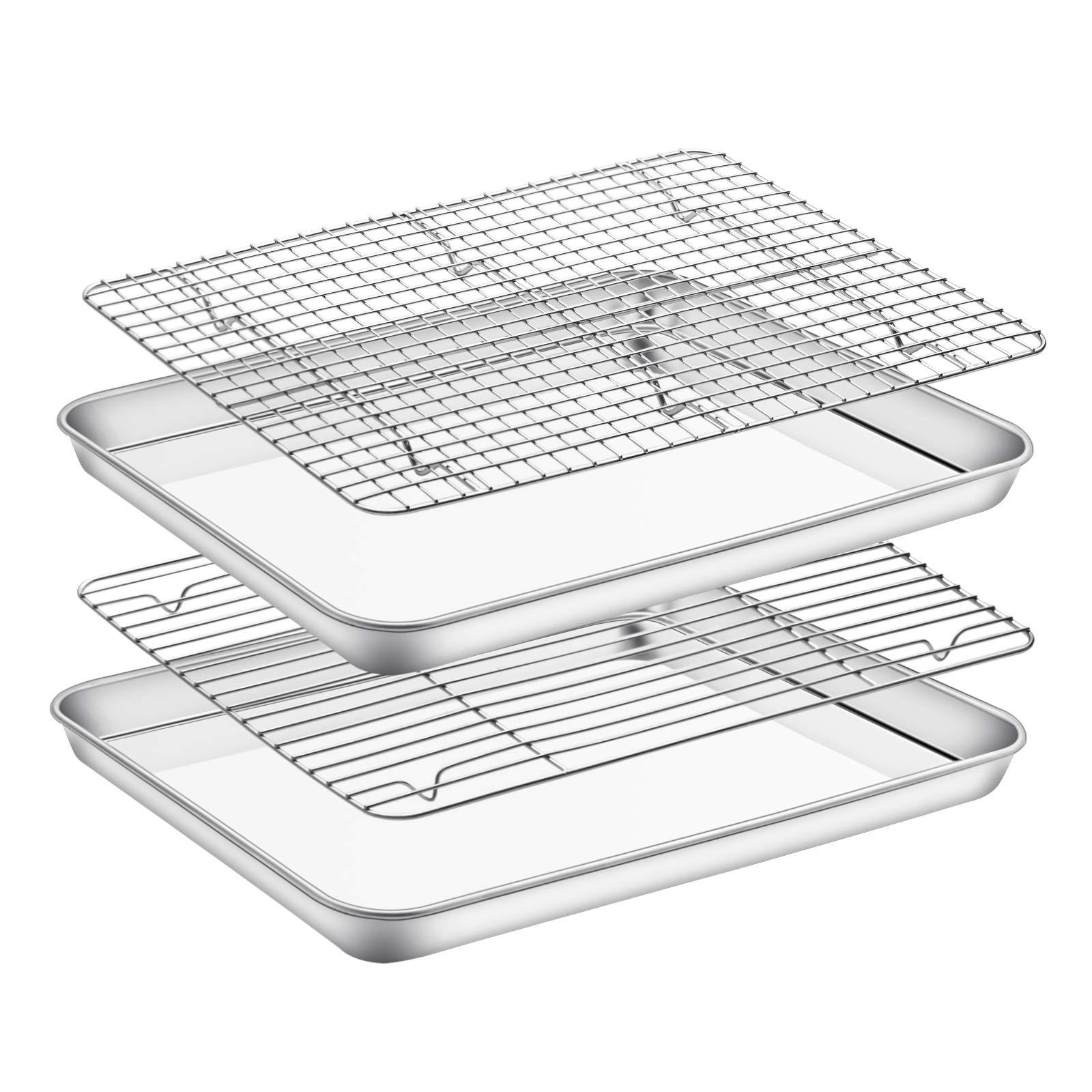 Baking Sheet And 2Tier Cooling Racks Set, P&P CHEF Stainless Steel