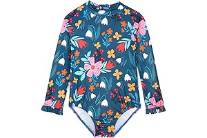 5T Girls One-Piece Ruffle Bathing Suit with UPF 50+ Protection