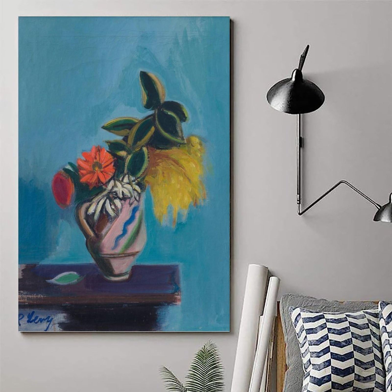generisch Still Life with Mimosas by Rudolf LevyModernas impresiones en lienzo, pinturas decorativas para habitación de niños o niñas, murales para sala de estar y pinturas con motivos navideños 20 x