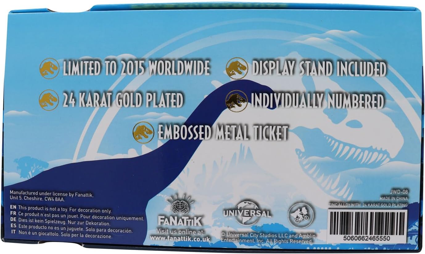 Limited 24k Gold Gyrosphere Ticket for Jurassic World