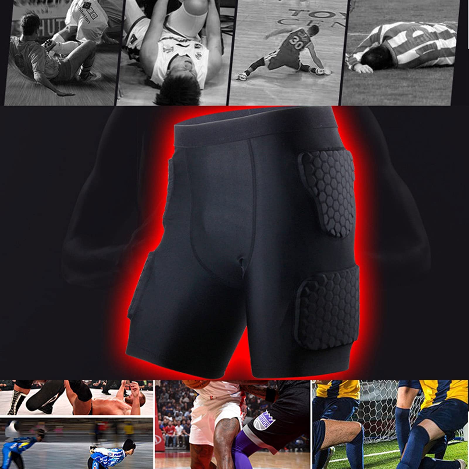 Short De Protection Short Rembourré Aux Hanches Snowboard, Moto Cross-Country Doux, Confortable Et Légèrement Intégré. Équipement De Protection Contre Les Chocs Unisexe (M-2XL)