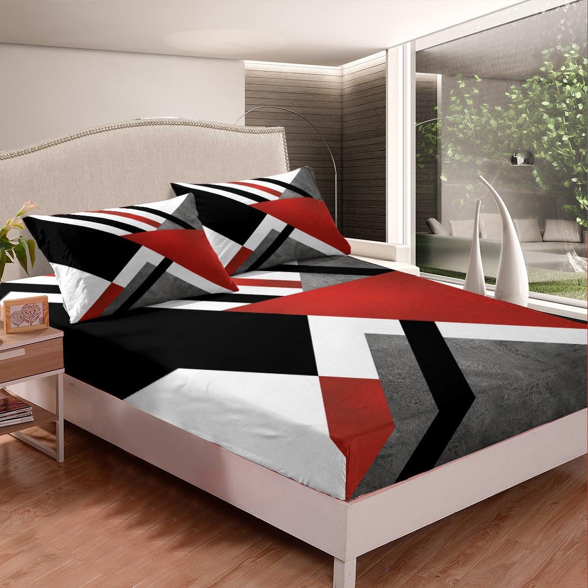 Homewish Set di biancheria da letto king size, con motivo a