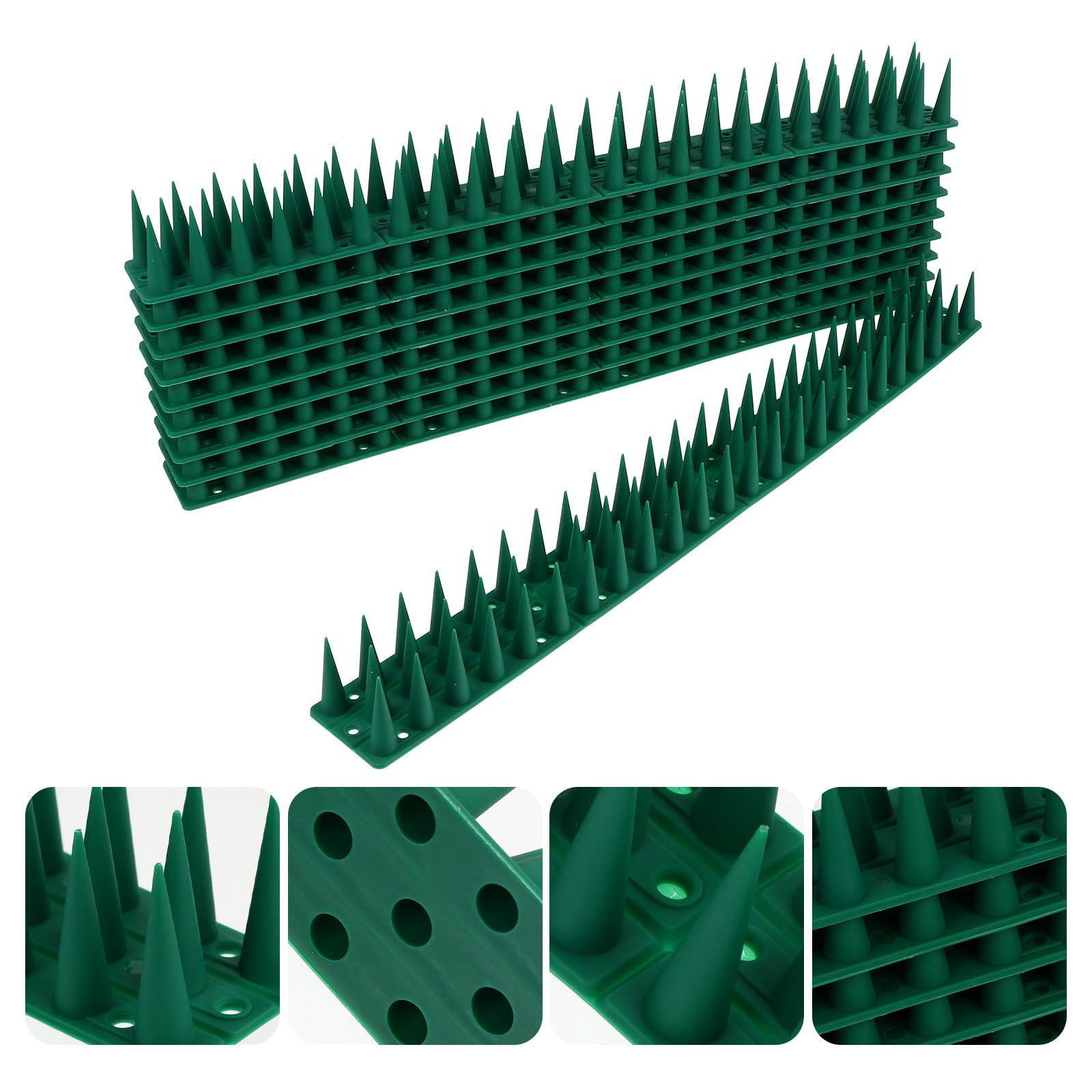 HOMSFOU Dissuasore per Piccioni in Plastica Verde 10 Set, Barriera Anti Scala e Anti Appoggio per Passeri e Gabbiani su Stufa e Torre