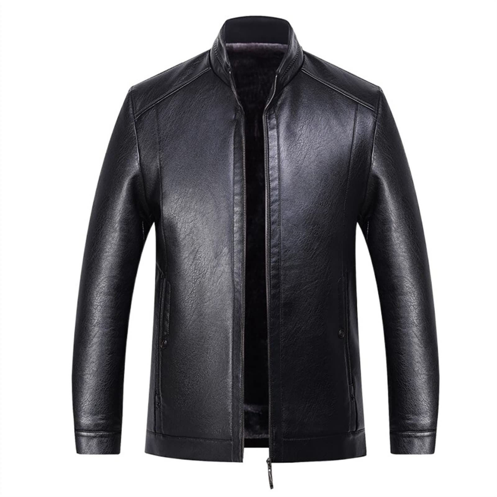 Maiyifu-GJ – Giubbotto Moto Uomo In Ecopelle, Leggero, Colletto Coreano, Slim Fit, Con Cerniera, Per Primavera/autunno - 2