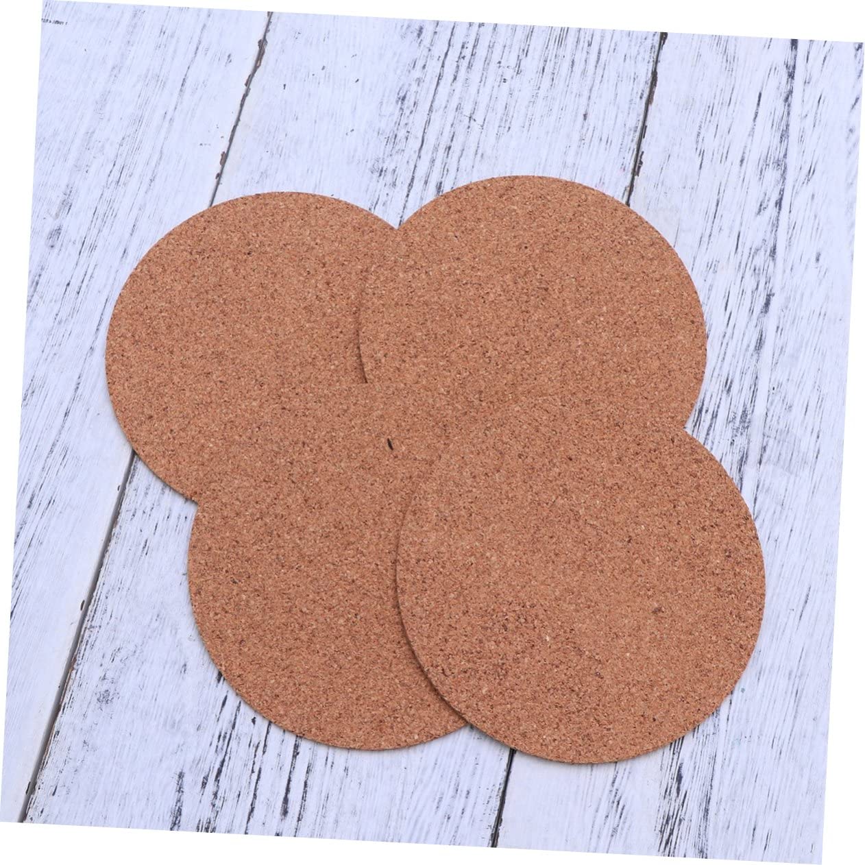 ABOOFAN Lot De 3 sous-Verres Ronds en Liège Isolants Autocollants Petits sous-Verres en Liège pour Décoration Intérieure 30 Pièces X 3