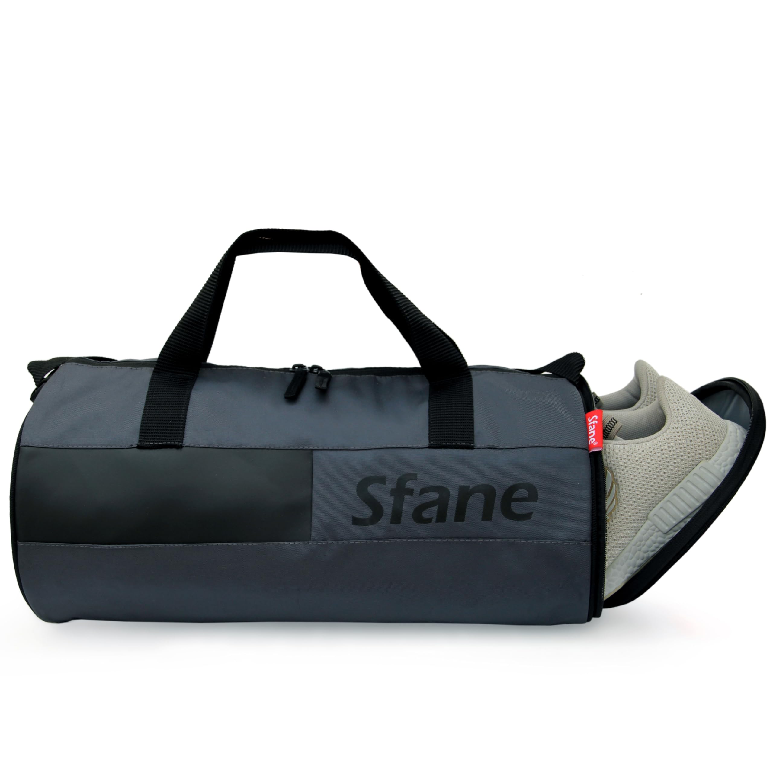 SfanePolyester 23cms Duffle/Shoulder/Gym Bag for Men & Women with Separate Shoe Compartment (Grey)