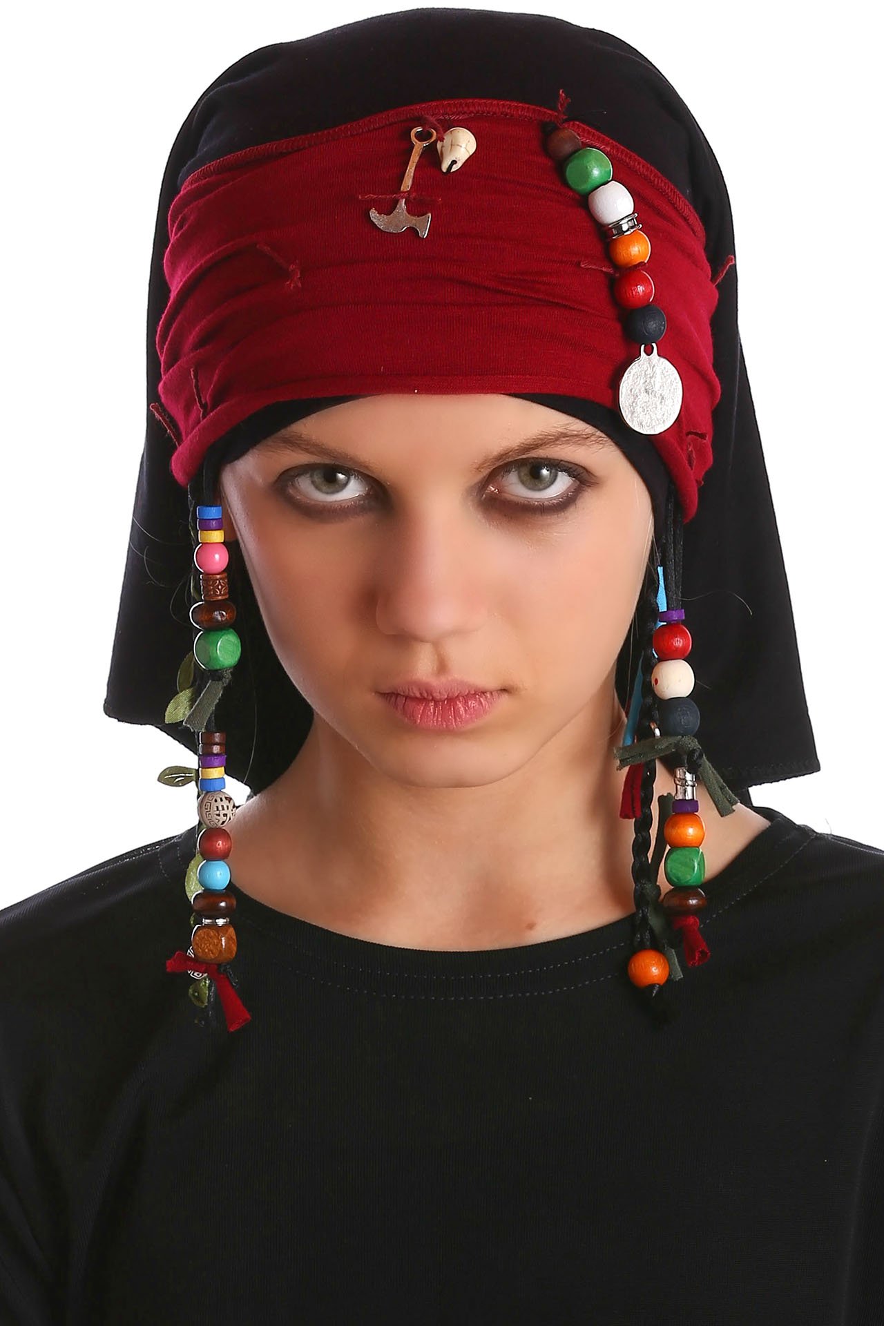Deresina Headwear Ying Yang Bandana Deresina Pirate (Black Burgundy)