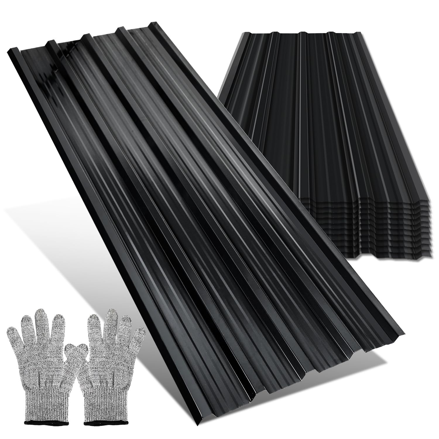 48x Chapa Trapezoidal 129x46cm, Chapas Metalicas Para Tejados 28m², Acero Galvanizado 0,25mm, Para Techo Garaje Caseta, Antracita