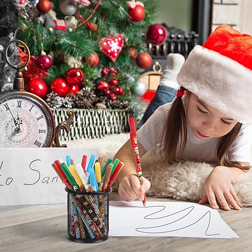 Miniatura 4 de 24 bolígrafos de Navidad, patrones surtidos, bolígrafos de Navidad para decoración del hogar, fiesta, regalo, escritos diarios (12 estilos)