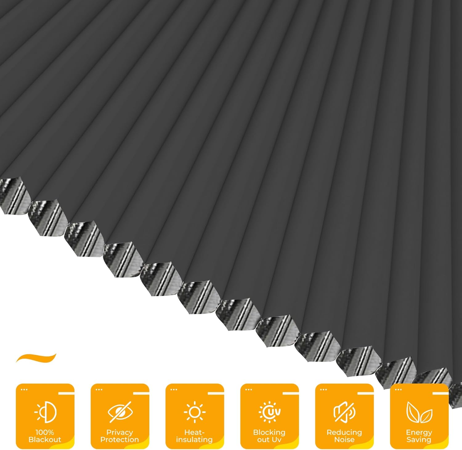 HOMEDEMO Arch Window Shade Blackout Black, 48" X 24", 2 Pack, No Drill, Half Moon Cellular Shades, Easy Installation Blinds, Half Circle Semicircular