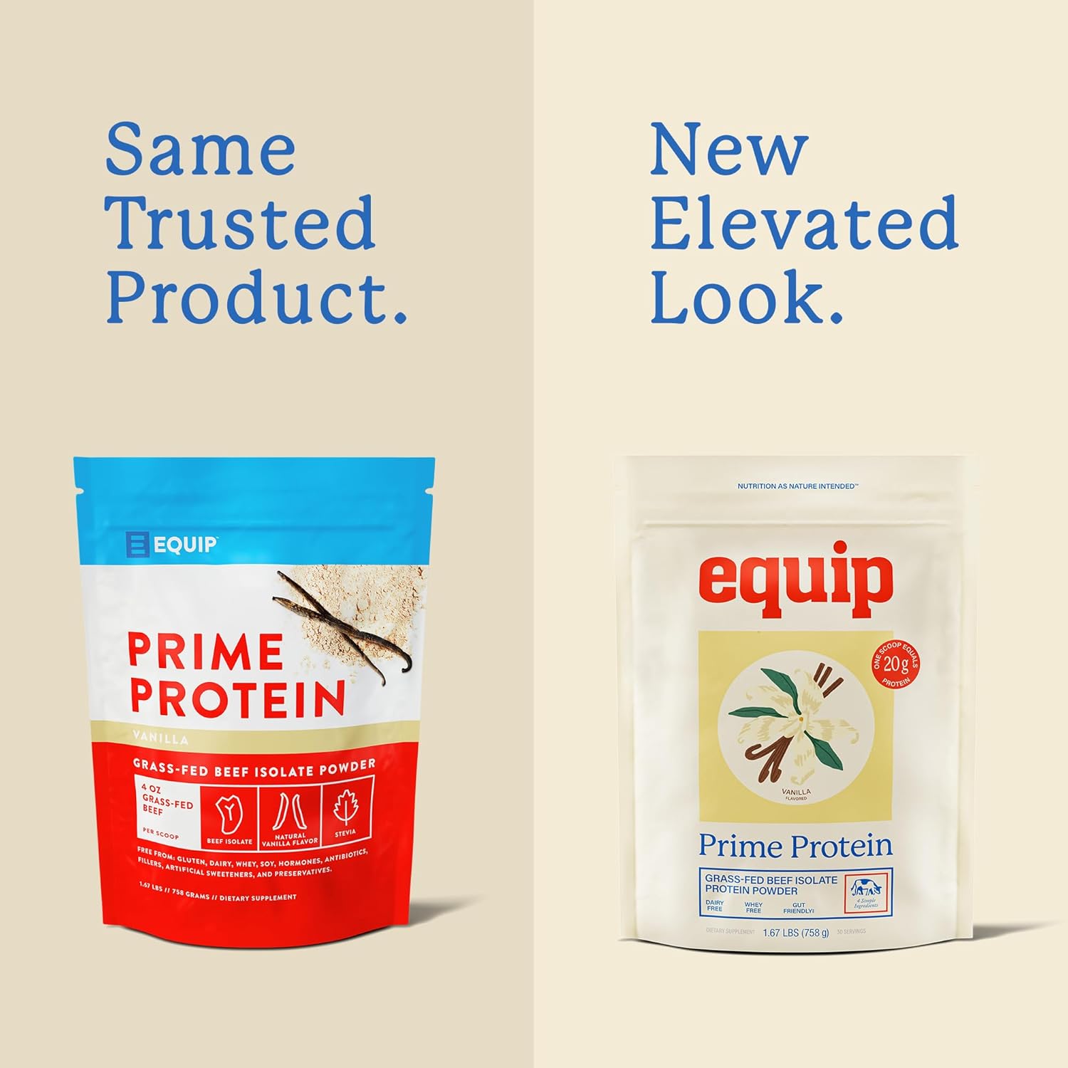 Equip Foods Prime Protein Powder | Clean, Grass Fed Beef Protein Powder | Carnivore Protein Isolate | Paleo, Keto Friendly | Gluten & Dairy Free | Helps Build & Repair Tissue | 30 Servings, Vanilla - Image 2