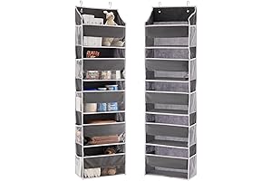 5-Shelf Door Storage, Over the Door Organizer For Dorm, Bathroom, College, Grey
