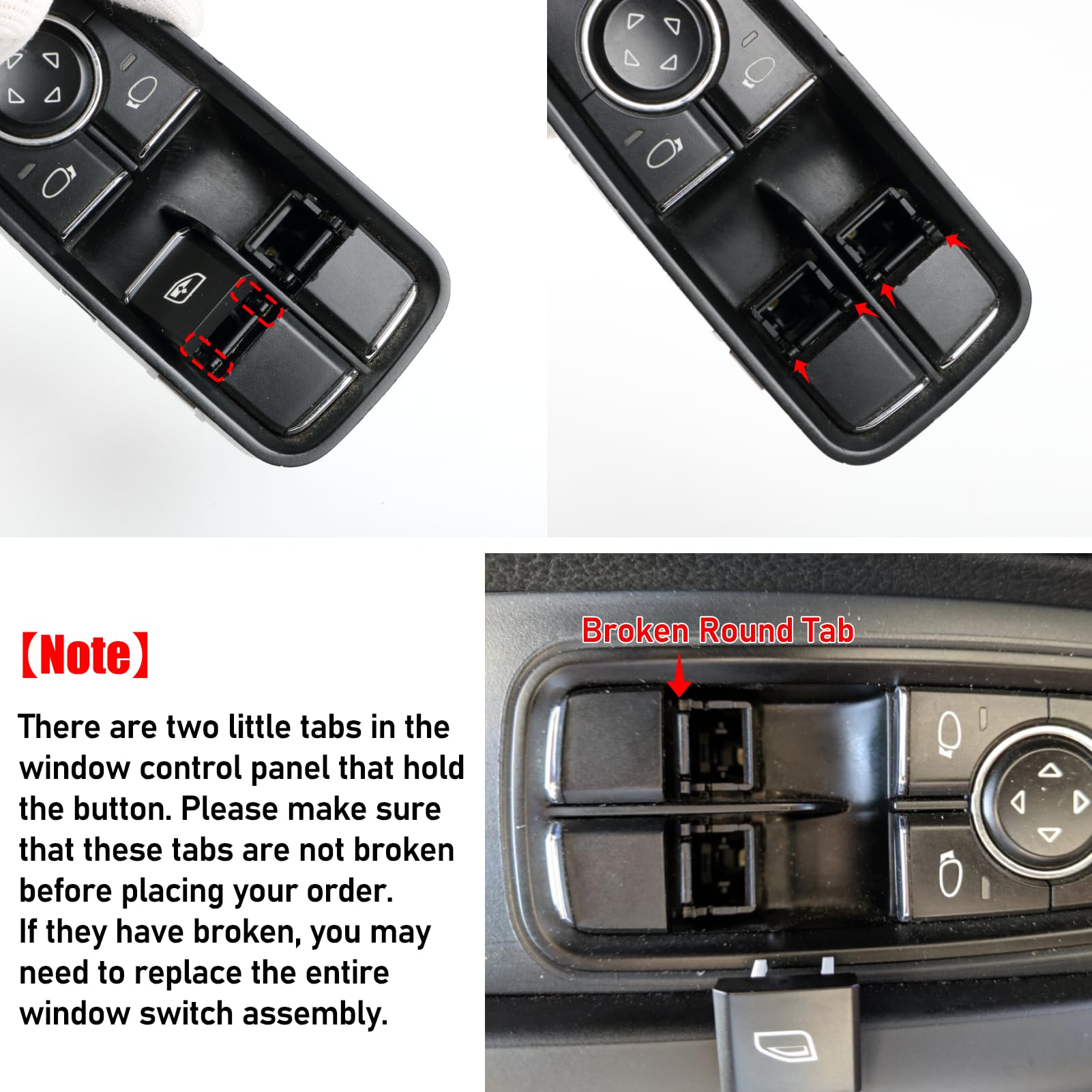 Jaronx Compatível com botão de interruptor de janela Porsche