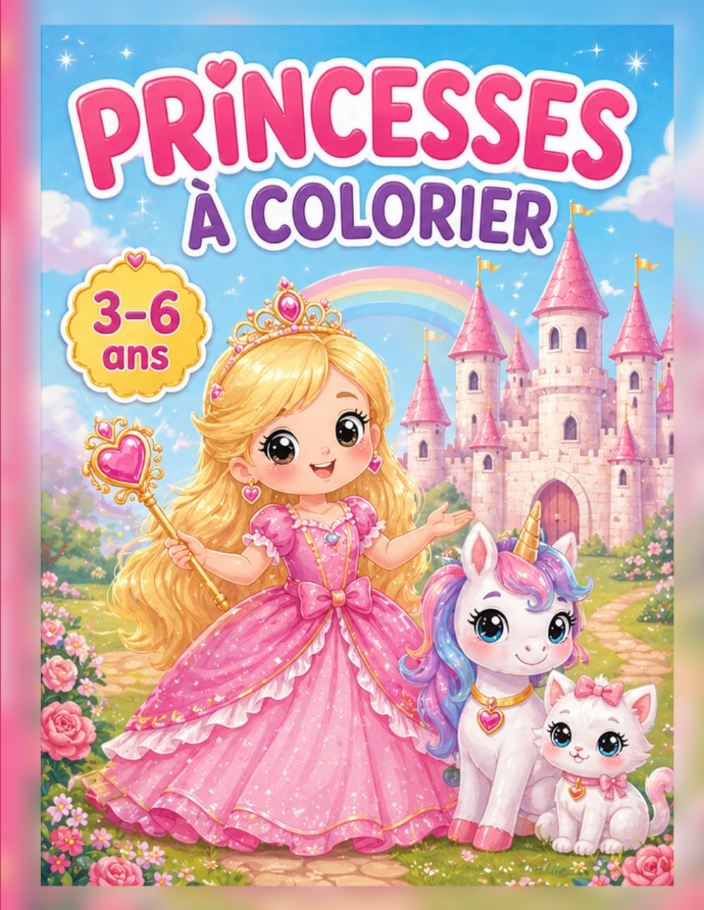 Mon premier livre de coloriage princesses: 40 dessins faciles pour enfants de 3 à 6 ans