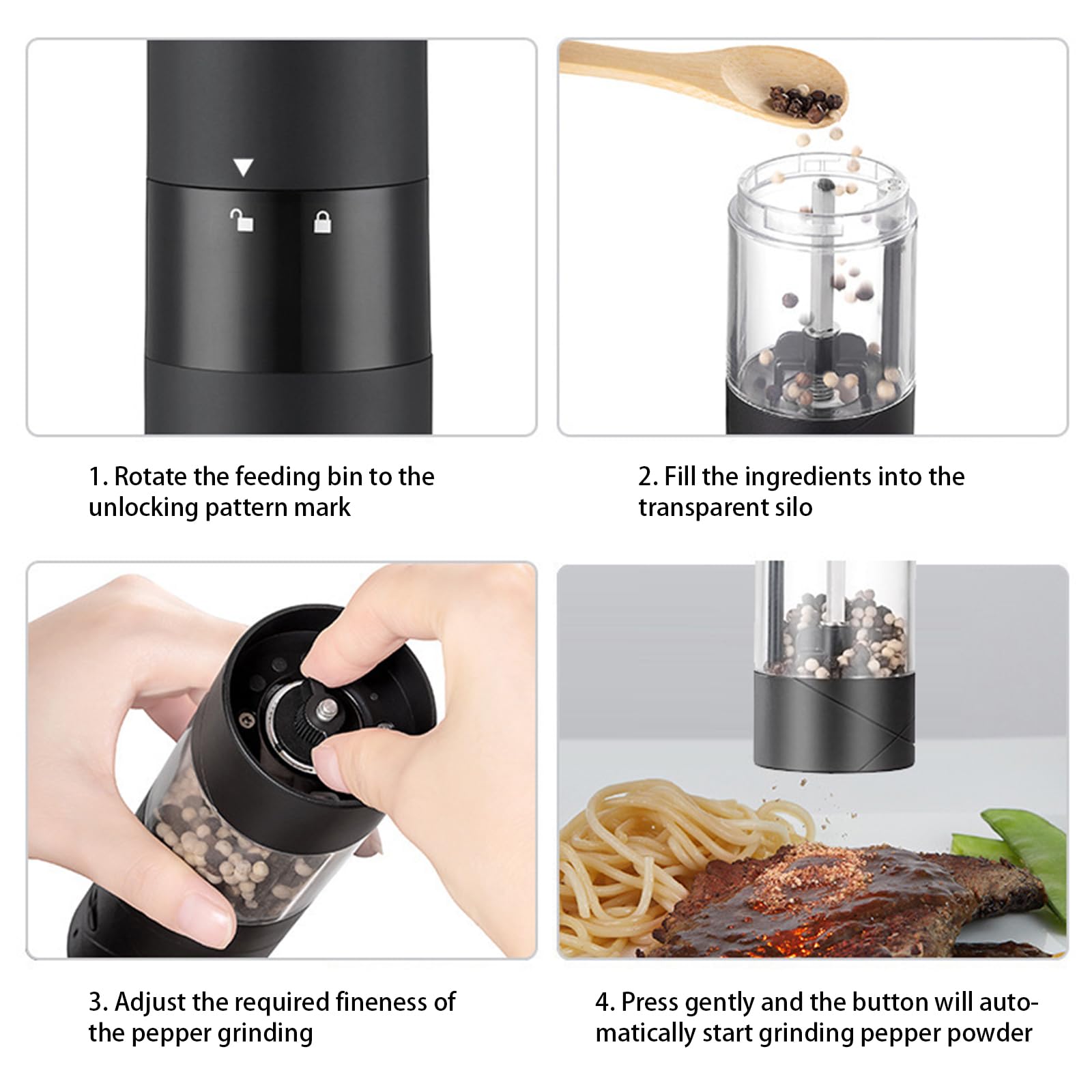 Molinillo inalámbrico recargable para café, molinillo de sal y pimienta con luz LED, para el hogar, cocinas, electrodomésticos, molinillo de café