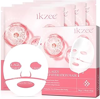Máscara facial de colágeno, 4 unidades, másca...