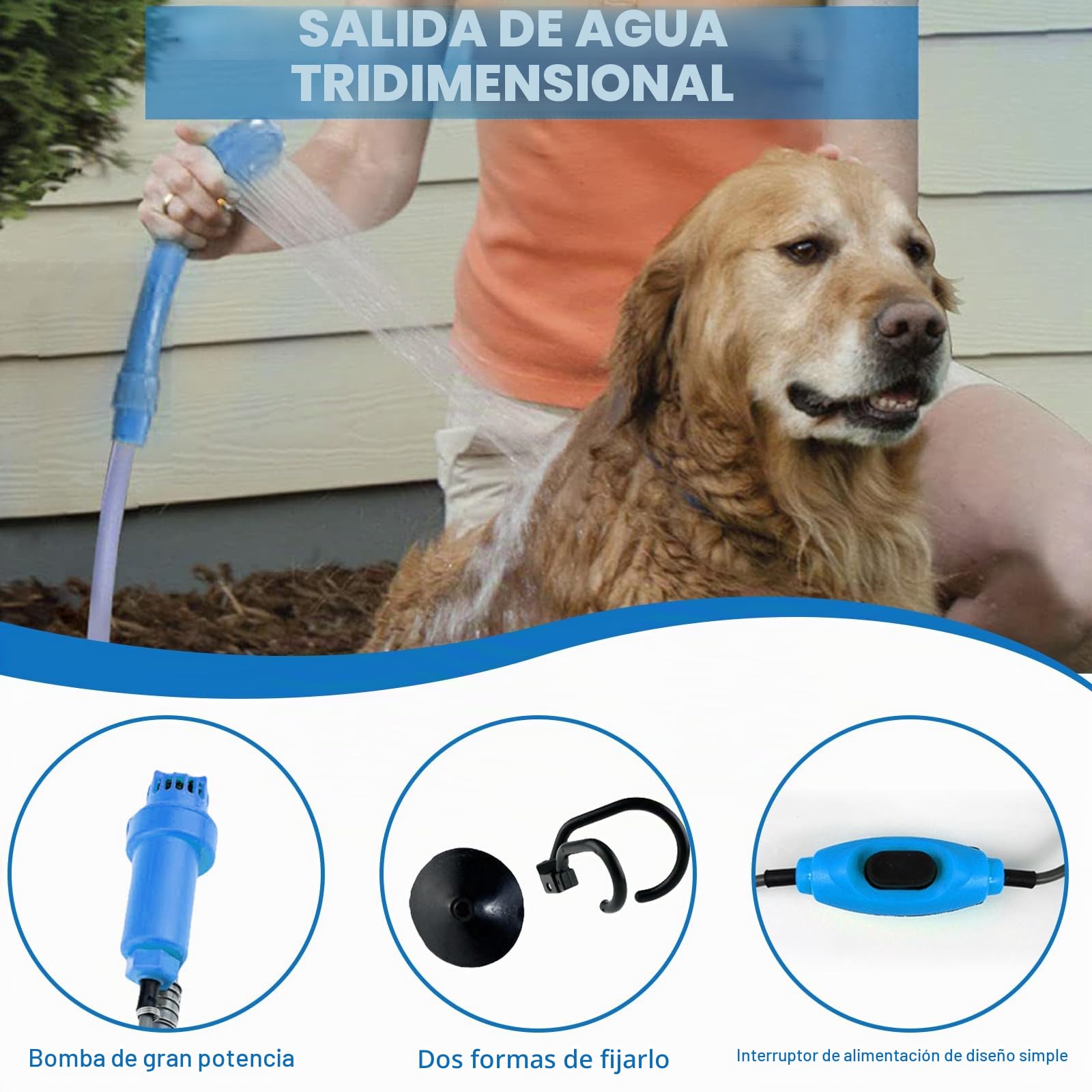 Ducha de camping de 12 V con bomba, ducha de camping, bomba sumergible, ducha de jardín, juego de duchas móviles con ducha de mano y manguera, ducha exterior para senderismo, viajes, playa, mascotas