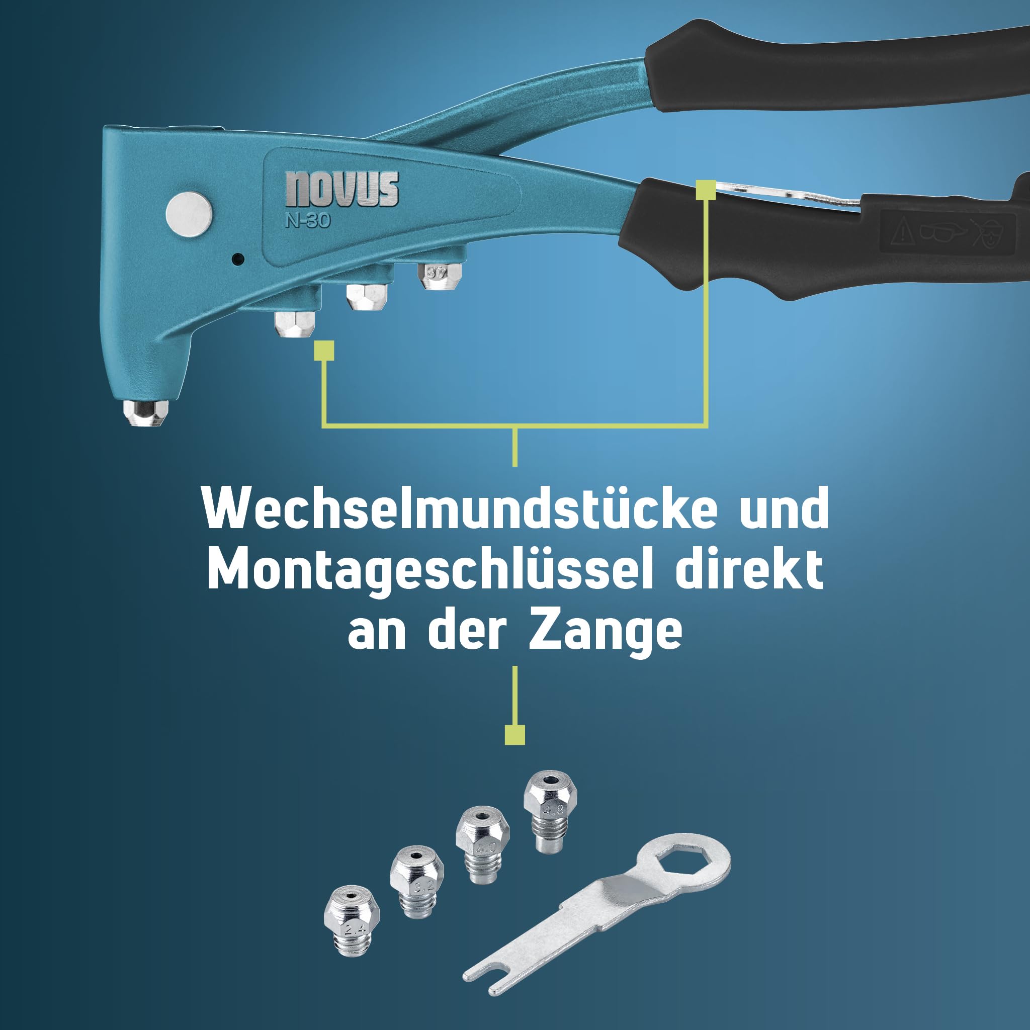 NOVUS TOOLS Blind Riveter N-30 Set of 100 Blind Rivets - Image 4
