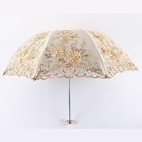 Vista 100 de Honeystore Sombrilla bordada con flor 3D plegable UV con encaje clásico