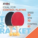 STAG ICONIC 2 Star Table Tennis Playset with Orange Balls | 2 Ping Pong Rackets & 3 ABS Balls | Beginner TT Bat Set for Practice & Recreation | Lightweight, Durable & Ergonomic Design gallery image