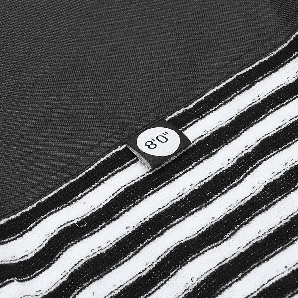 Leapiture Surfboard Sock Cover Bag Surfboard Bag Polyester Surfboard Sock Surfboard Accessory for Hard Board Shortboard Black White Stripe
