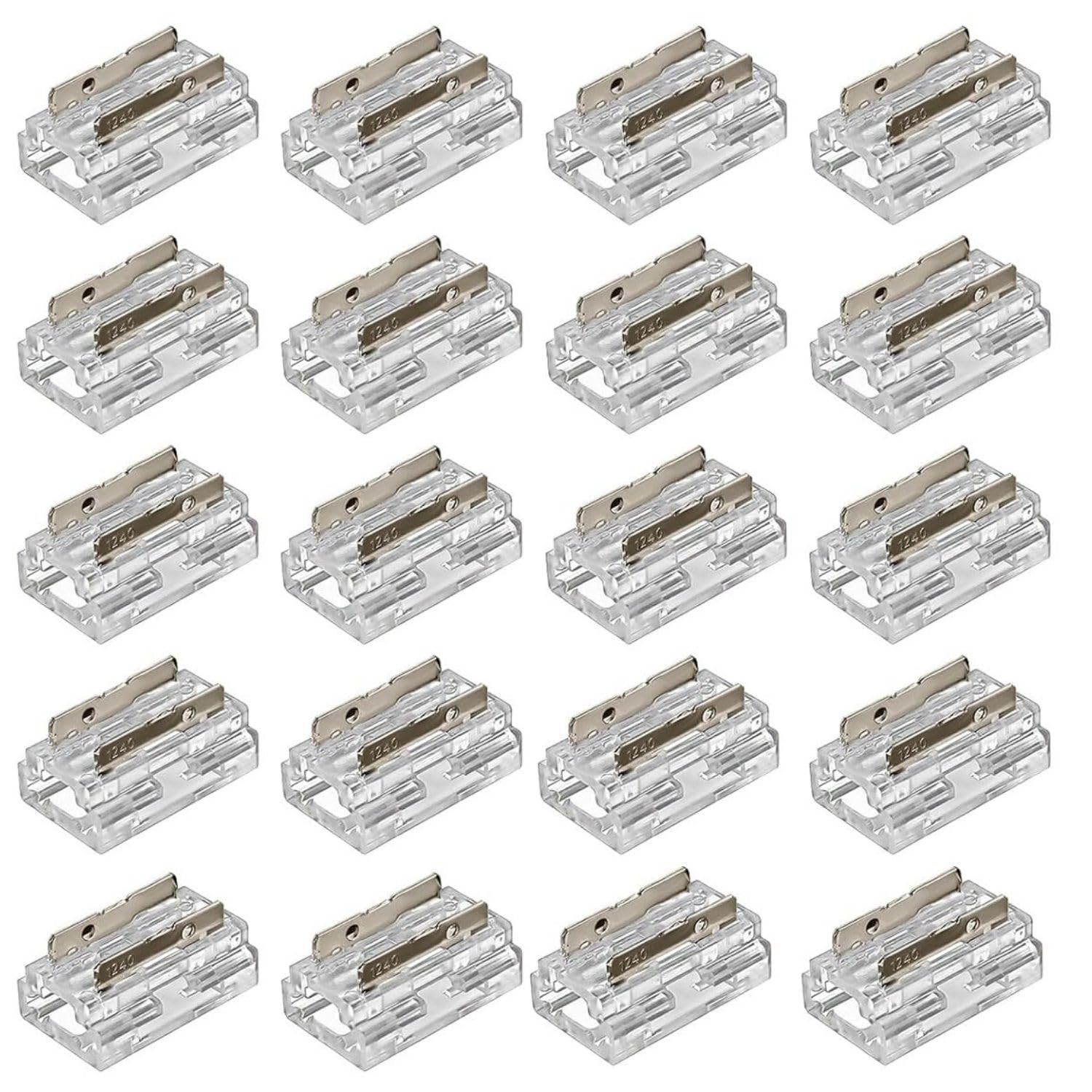 SNOOGG 20 Pack 8-in-1 LED Strip Connector, 5-10mm, 2Pin SMD/COB, IP20 Mono, Solderless Quick Connect, Beetle Clip X, Easy DIY Lighting Extension-image-17