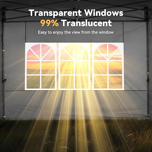 Miniatura 7 de COBIZI Tienda de campaña desplegable resistente de 10 x 20 pies con 6 paredes laterales, todo tipo de clima, resistente al viento, tiendas de