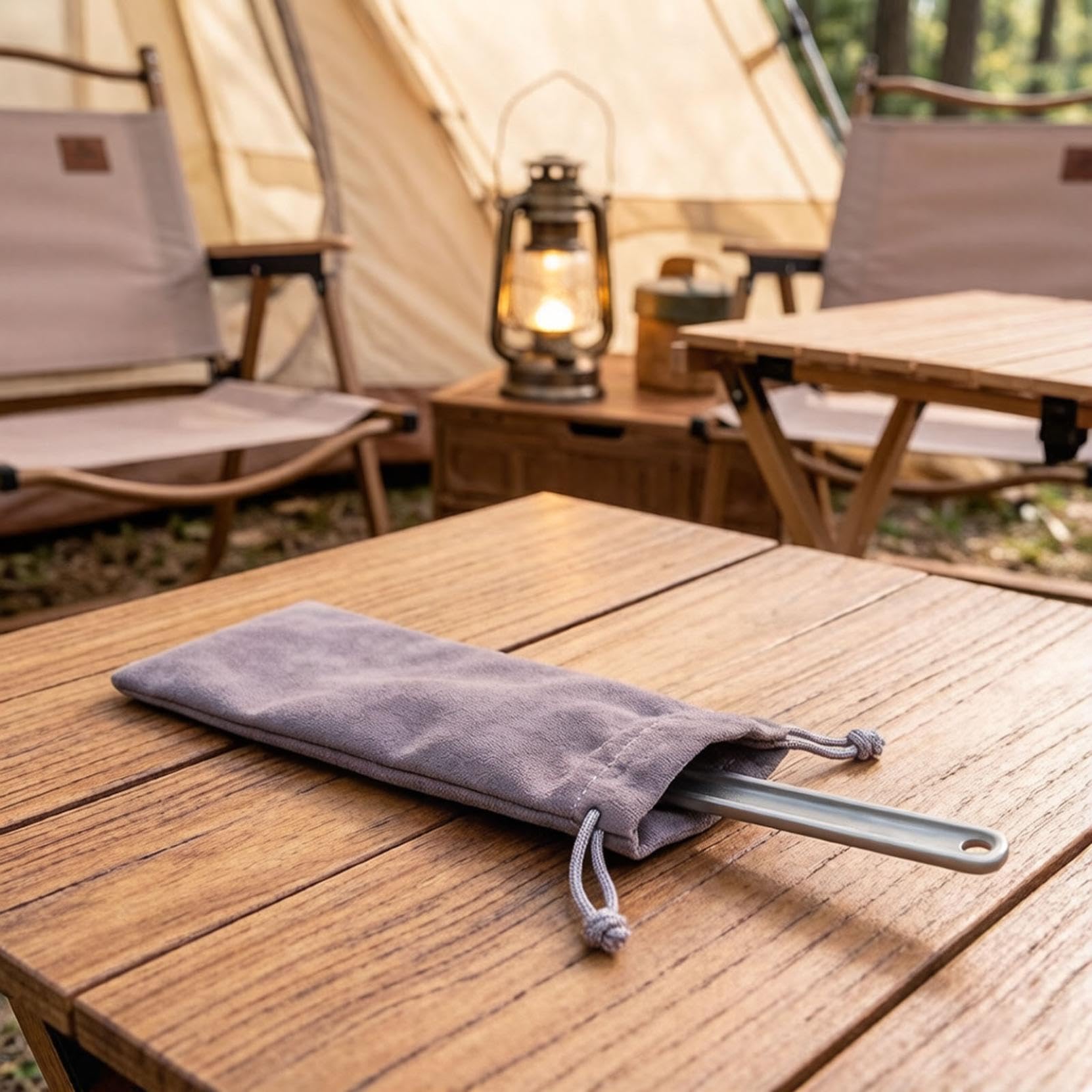 Ensemble cuillère et fourchette portable ultraléger pour le camping, la randonnée et la randonnée avec sac – Couverts durables pour manger facilement en déplacement