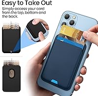 Vista 2 de Cartera magnética iLodn compatible con MagSafe para iPhone 17 16 15 14 13 12 Pro Max Air Plus, tarjetero Mag 3 Safe adhesivo para accesorios