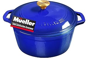 Mueller 6qt Enameled Cast Iron Dutch Oven, Your Perfect Kitchen Companion for Memorable Family Meals
