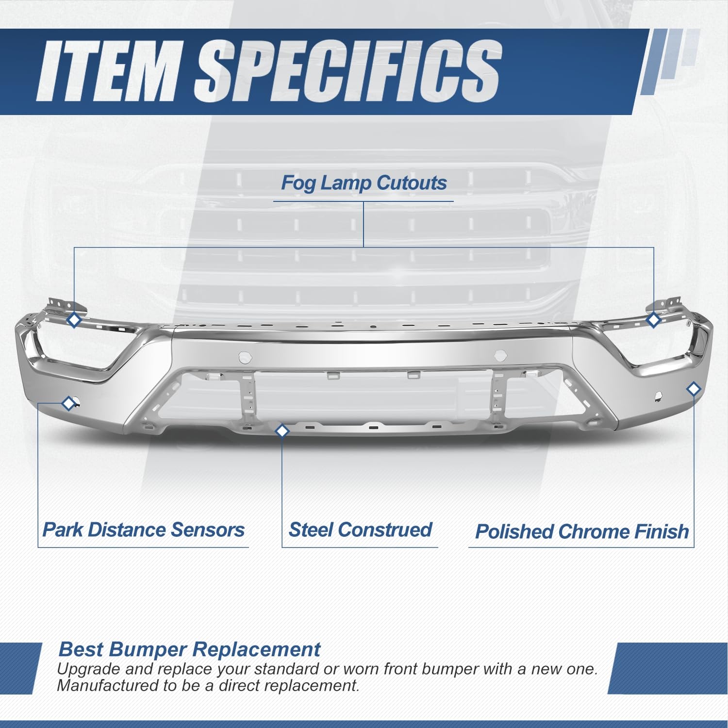 Amazon.com: Auto Dynasty Front Bumper Face Bar Compatible with 