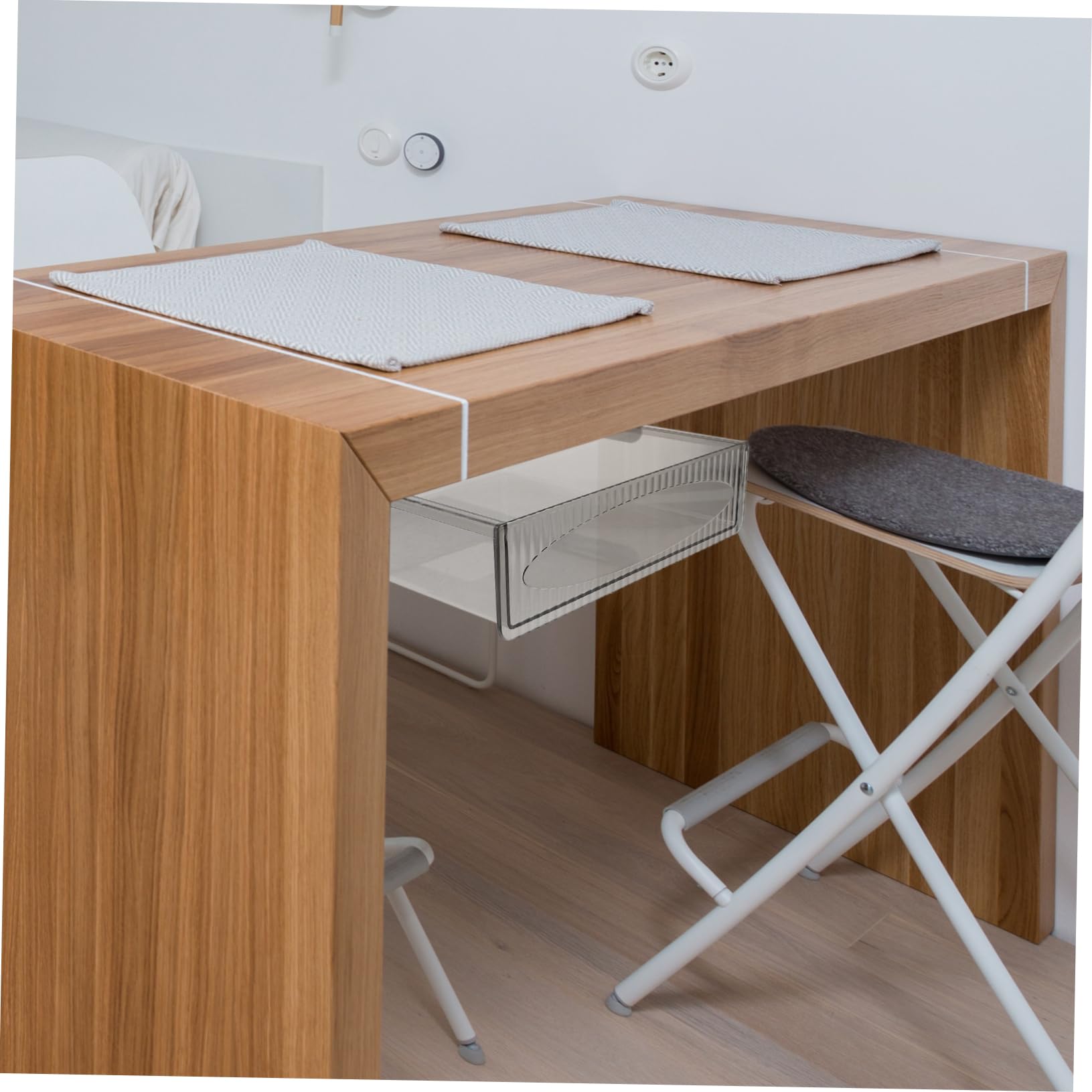 Uonlytech 2pezzi Sotto Scrivania in Plastica Resistente Organizer da Ufficio Creativo Scatola Portaoggetti Scorrevole per Casa e Ufficio Capacità Sufficiente per Cancelleria e Strumenti